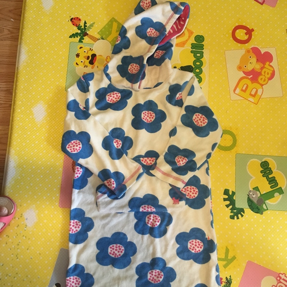 Boden Toweling Hoodie Blue